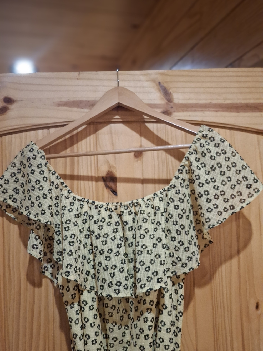 1. State Yellow Off-Shoulder Floral Tie-Waist Midi Dress - Picture 9 of 16